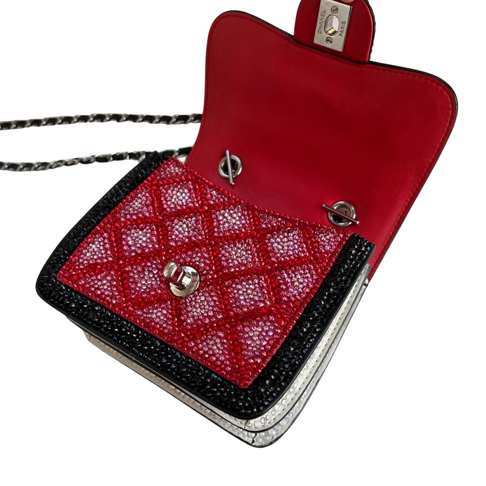 Chanel Rare Lambskin Crystal Diamante Mini Flap Bag - Picture 8 of 9